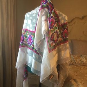 Yves Saint Laurent YSL silk scarf 53”-53” France